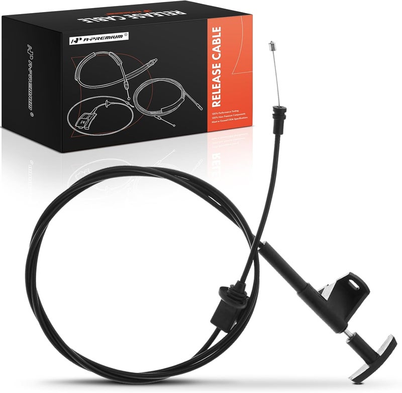 A-Premium Front Hood Latch Release Cable with Handle Compatible with Chevrolet Blazer, C10 C20 K10 K20 R10 R1500 R20 R2500 V10 V1500 V20 V2500 Suburban & GMC C1500 C2500 K15 K25 Suburban, 74.7 Inch - Image 1